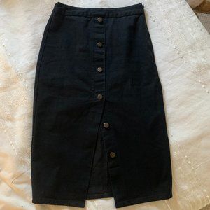 Lush Front Slit Midi Skirt